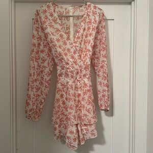 Pink floral romper
